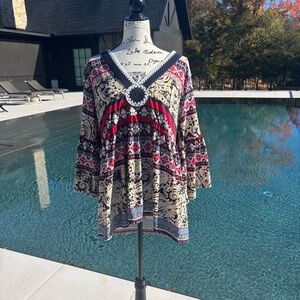 🌸 Melissa Paige Boho Tunic Top – Size XL